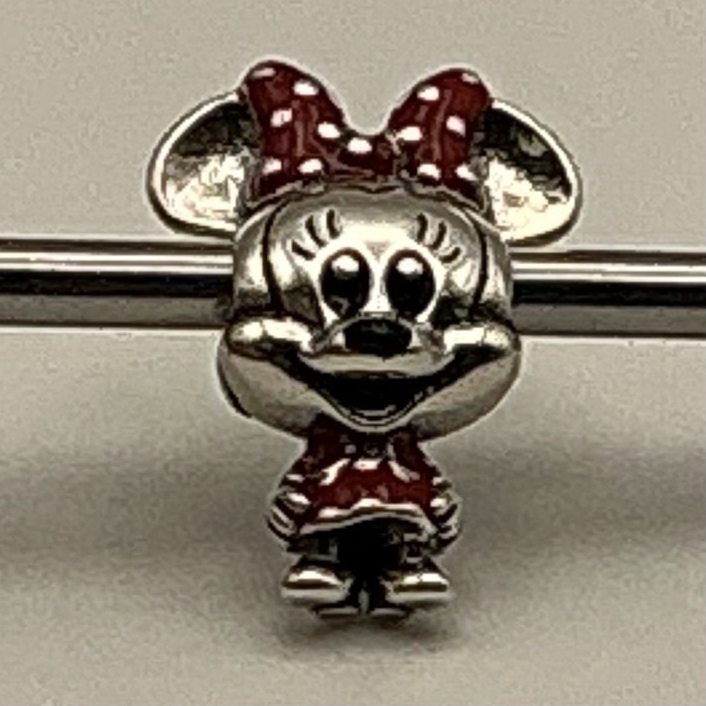 Pandora Disney Minnie Mouse Red Dotted Dress Bow Charm S925 ALE 798880C02